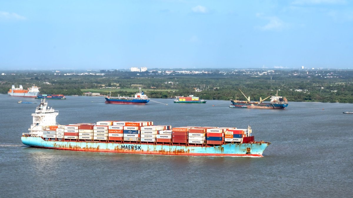 cargo vessel at sea