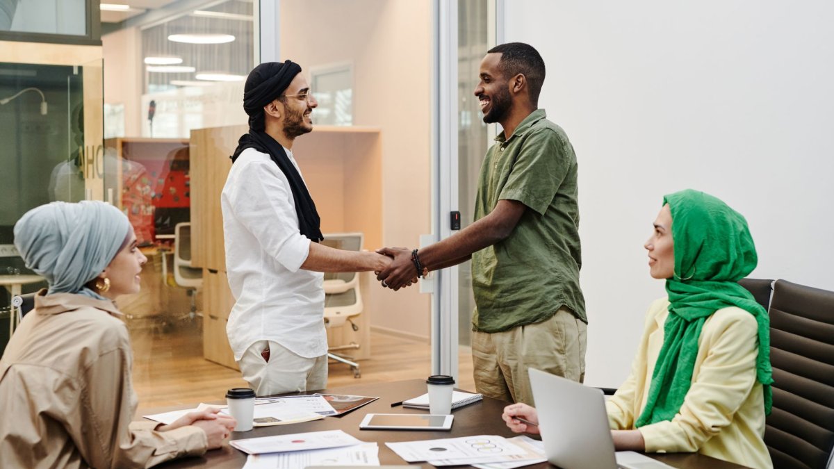successful global business handshake