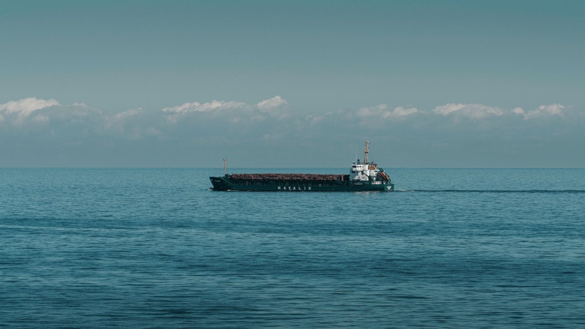 cargo ship open ocean